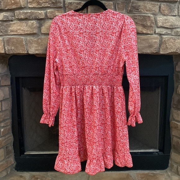 Pink floral midi dress. Size M - Picture 2 of 9